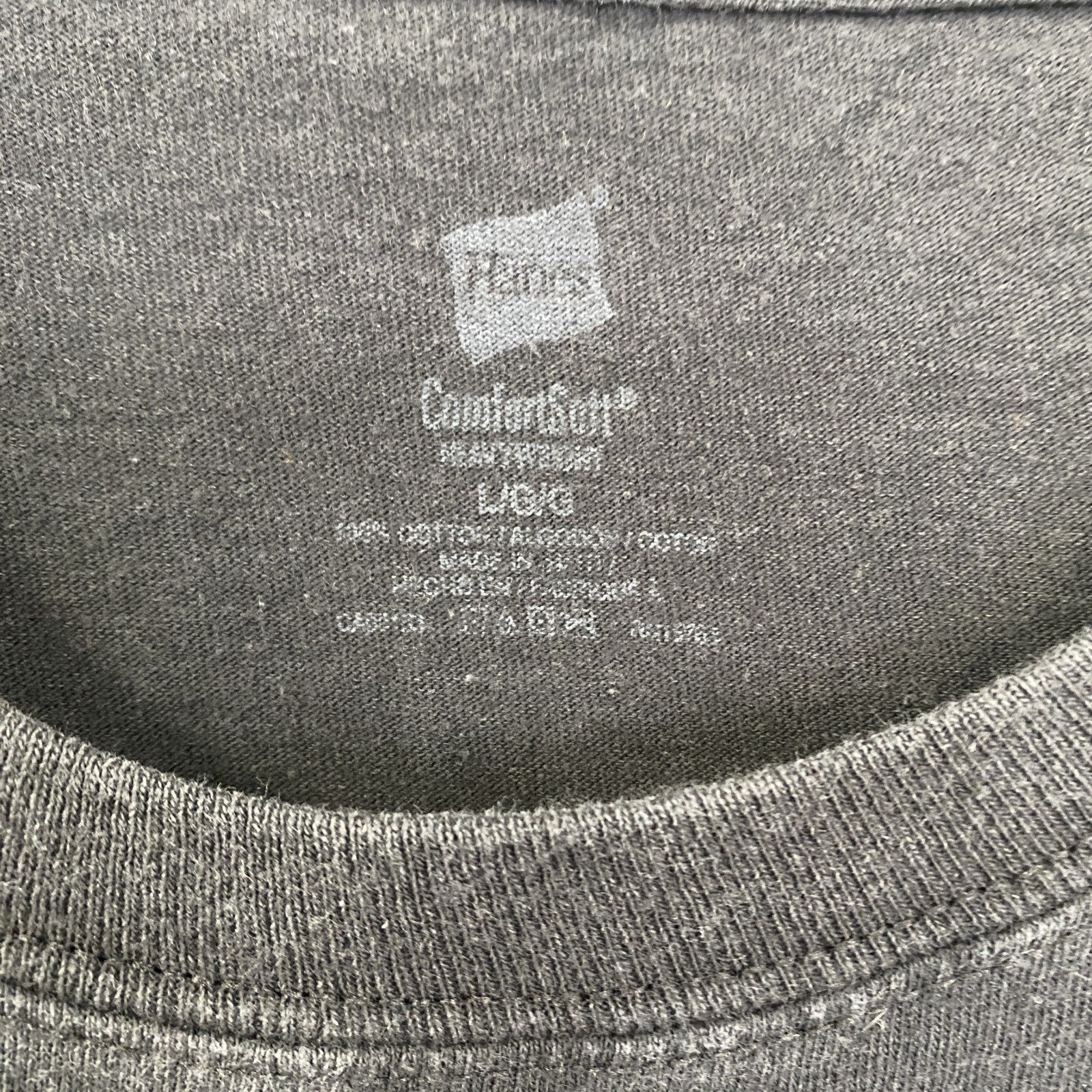 古着 used　ComfortSoft　HANES　半袖プリントTシャツ　クルーネック　レトロデザイン　黒　ブラック　Lサイズ　