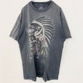 古着 used Sullen Art Collective　半袖Tシャツ　USA製　スカル　ネイティブアメリカン　グレー　L