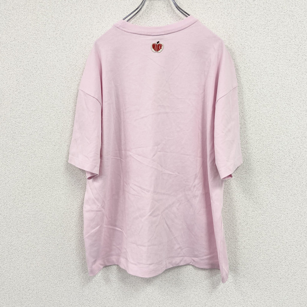 NIKE　ナイキ　半袖プリントTシャツ　スウッシュ　リンゴ　フルーツ　ピンク　Lサイズ
