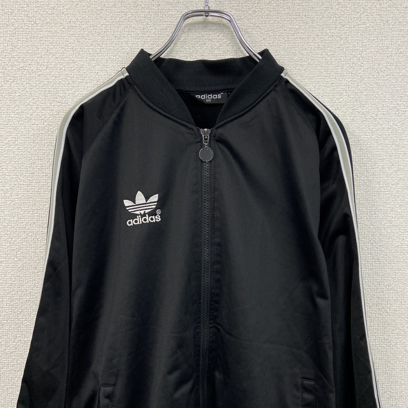 90s　adidas　アディダス　ATPタイプ　トラックジャケット/ジャージ　ヴィンテージ　黒　ブラック　105