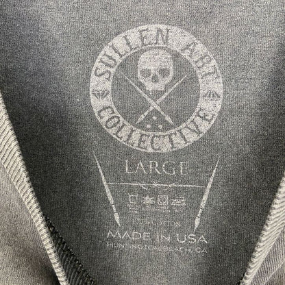 古着 used Sullen Art Collective　半袖Tシャツ　USA製　スカル　ネイティブアメリカン　グレー　L
