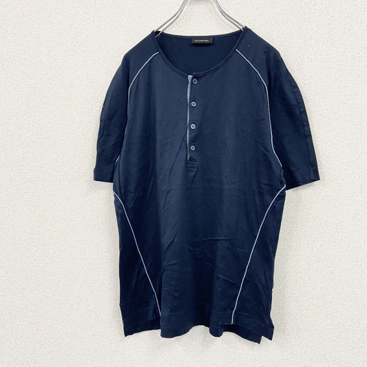 Ermenegildo Zegna　ゼニア　半袖ヘンリーネックTシャツ　紺　ネイビー　Mサイズ