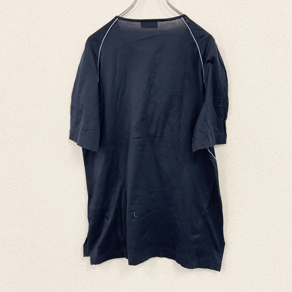 Ermenegildo Zegna　ゼニア　半袖ヘンリーネックTシャツ　紺　ネイビー　Mサイズ