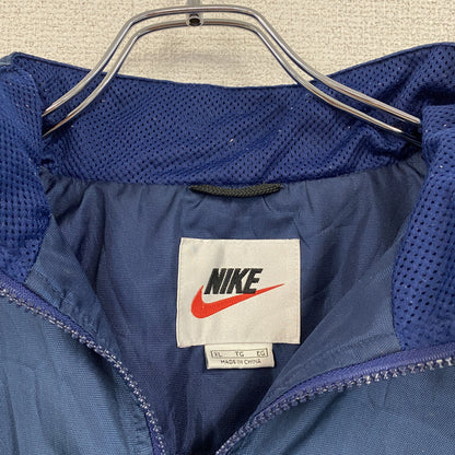 90s　NIKE　ナイキ　フルジップジャケット　スウッシュ　ワンポイント　ヴィンテージ　紺　ネイビー　XLサイズ