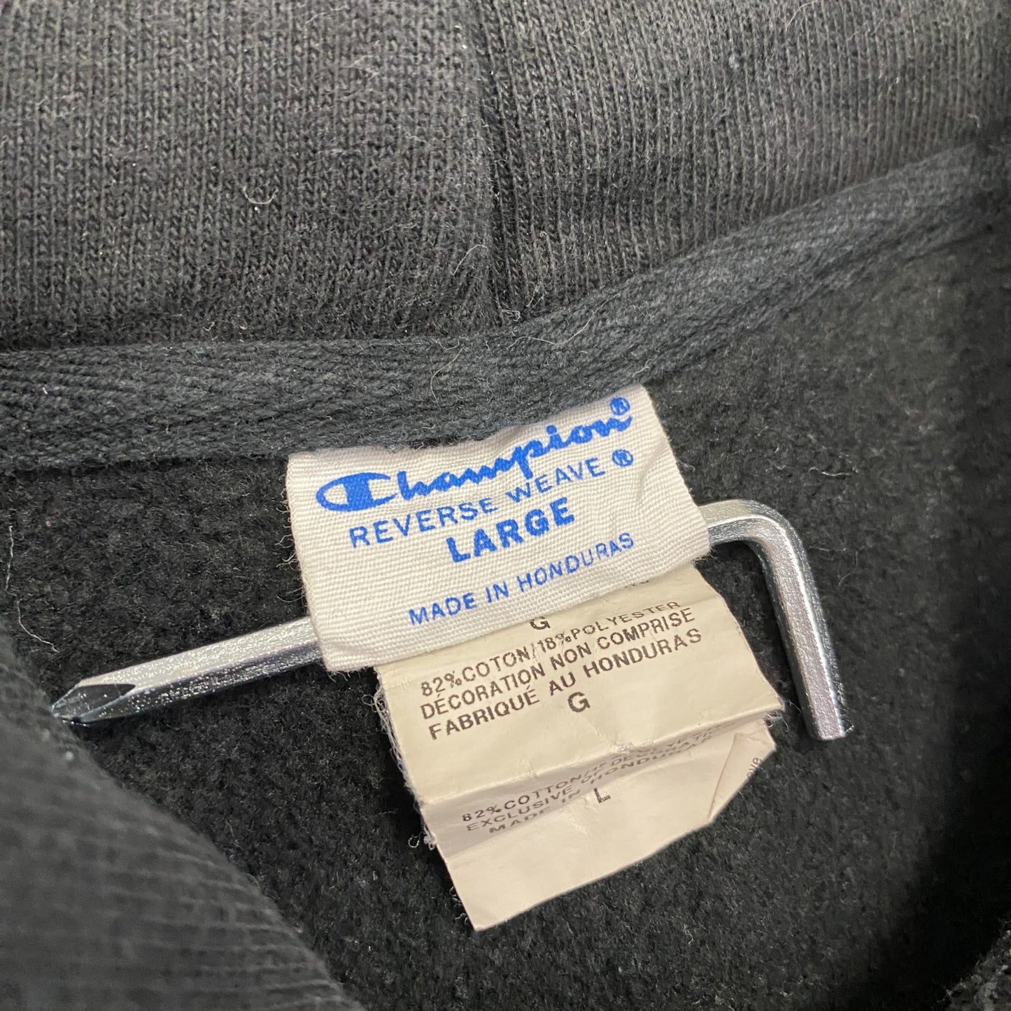 Champion　チャンピオン　リバースウィーブ　スウェットパーカー/フーディー　単色タグ　復刻　黒　ブラック　Lサイズ
