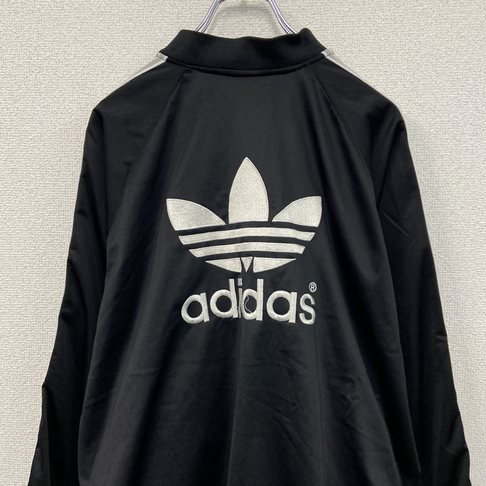 90s　adidas　アディダス　ATPタイプ　トラックジャケット/ジャージ　ヴィンテージ　黒　ブラック　105