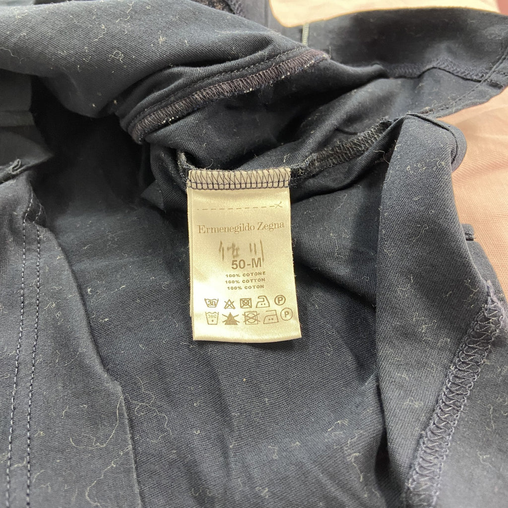 Ermenegildo Zegna　ゼニア　半袖ヘンリーネックTシャツ　紺　ネイビー　Mサイズ