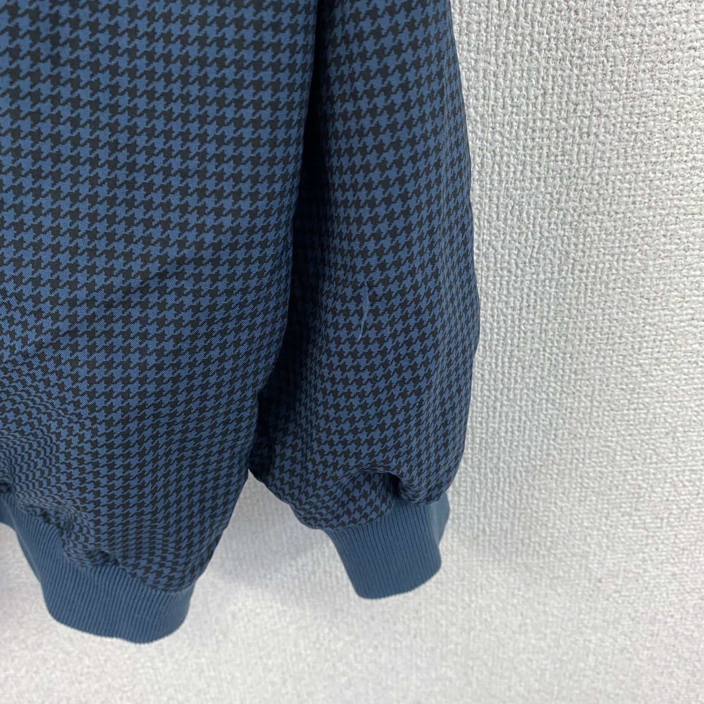 80s～　Forrester's　ハーフジッププルオーバージャケット　ロケットTALON　千鳥格子　ブルー　Lサイズ