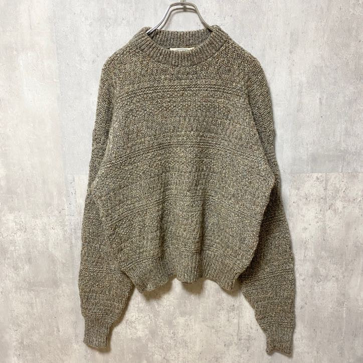 古着 used　Britches Great　Outdoors　USA製　長袖無地ウールニット　セーター　マトンスリーブ　Mサイズ