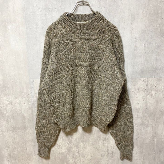 古着 used　Britches Great　Outdoors　USA製　長袖無地ウールニット　セーター　マトンスリーブ　Mサイズ
