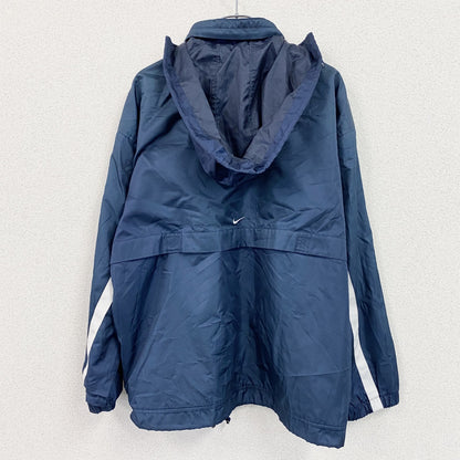 90s　NIKE　ナイキ　フルジップジャケット　スウッシュ　ワンポイント　ヴィンテージ　紺　ネイビー　XLサイズ