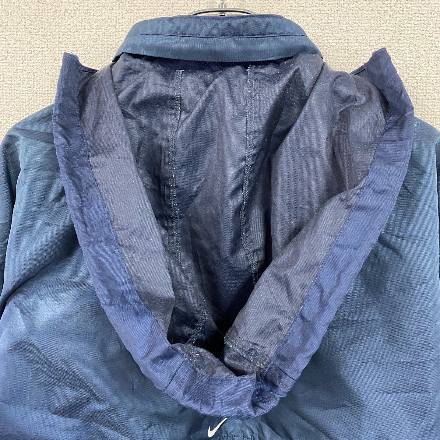90s　NIKE　ナイキ　フルジップジャケット　スウッシュ　ワンポイント　ヴィンテージ　紺　ネイビー　XLサイズ