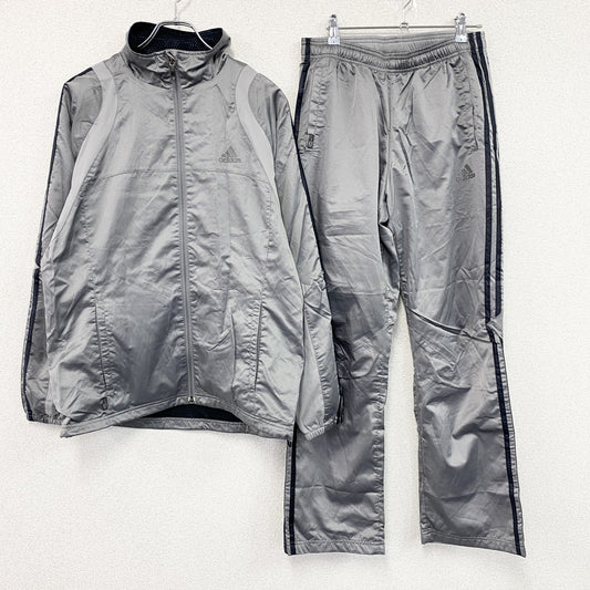adidas　アディダス　ジャージセットアップ　トラックジャケット　トラックパンツ　パフォーマンスロゴ　灰色　グレー　Lサイズ