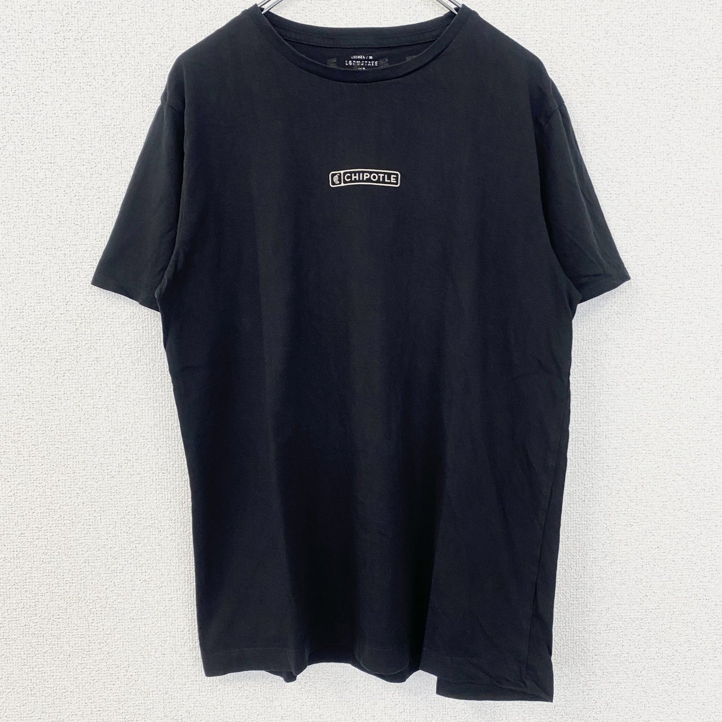 古着 used　CHIPOTLE　半袖プリントTシャツ　バックプリント　クルーネック　レトロデザイン　黒　ブラック　Mサイズ