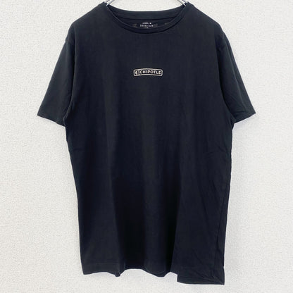 古着 used　CHIPOTLE　半袖プリントTシャツ　バックプリント　クルーネック　レトロデザイン　黒　ブラック　Mサイズ