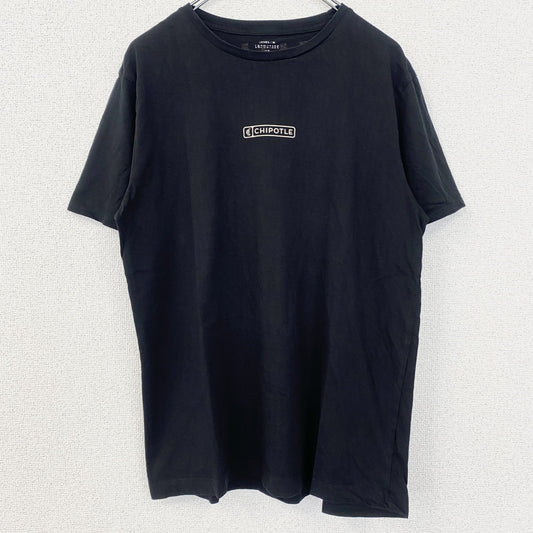 古着 used　CHIPOTLE　半袖プリントTシャツ　バックプリント　クルーネック　レトロデザイン　黒　ブラック　Mサイズ