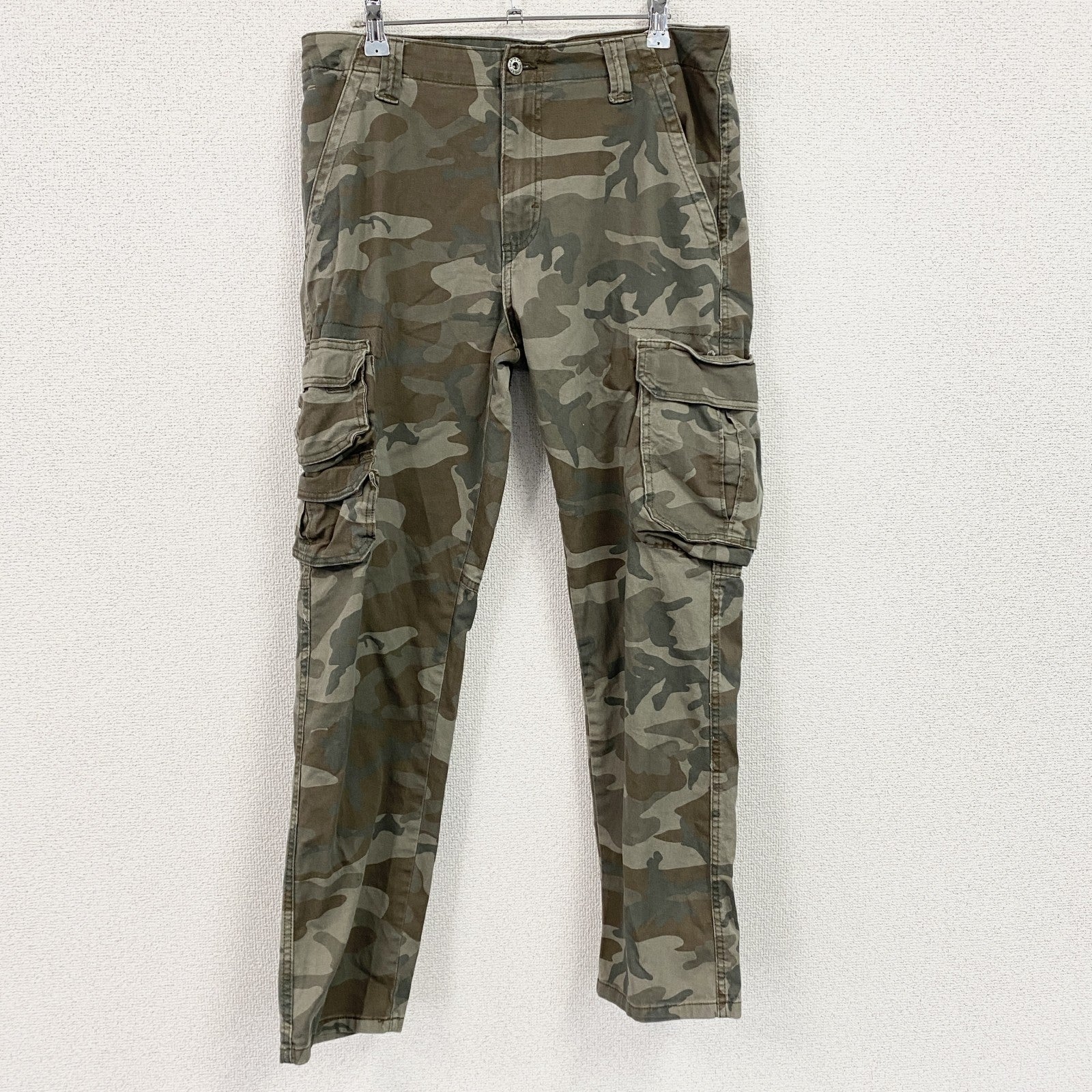 Wrangler　ラングラー　カーゴパンツ　ジップフライ　迷彩柄　カモフラ　カーキ　W33サイズ