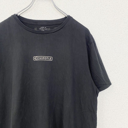 古着 used　CHIPOTLE　半袖プリントTシャツ　バックプリント　クルーネック　レトロデザイン　黒　ブラック　Mサイズ