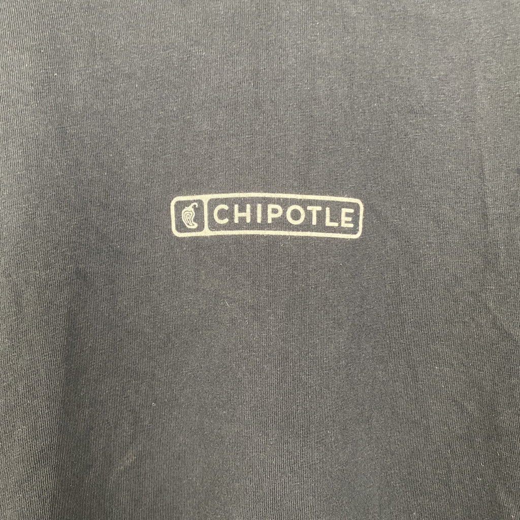 古着 used　CHIPOTLE　半袖プリントTシャツ　バックプリント　クルーネック　レトロデザイン　黒　ブラック　Mサイズ