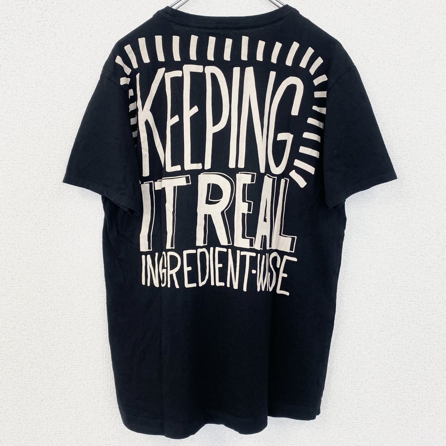 古着 used　CHIPOTLE　半袖プリントTシャツ　バックプリント　クルーネック　レトロデザイン　黒　ブラック　Mサイズ