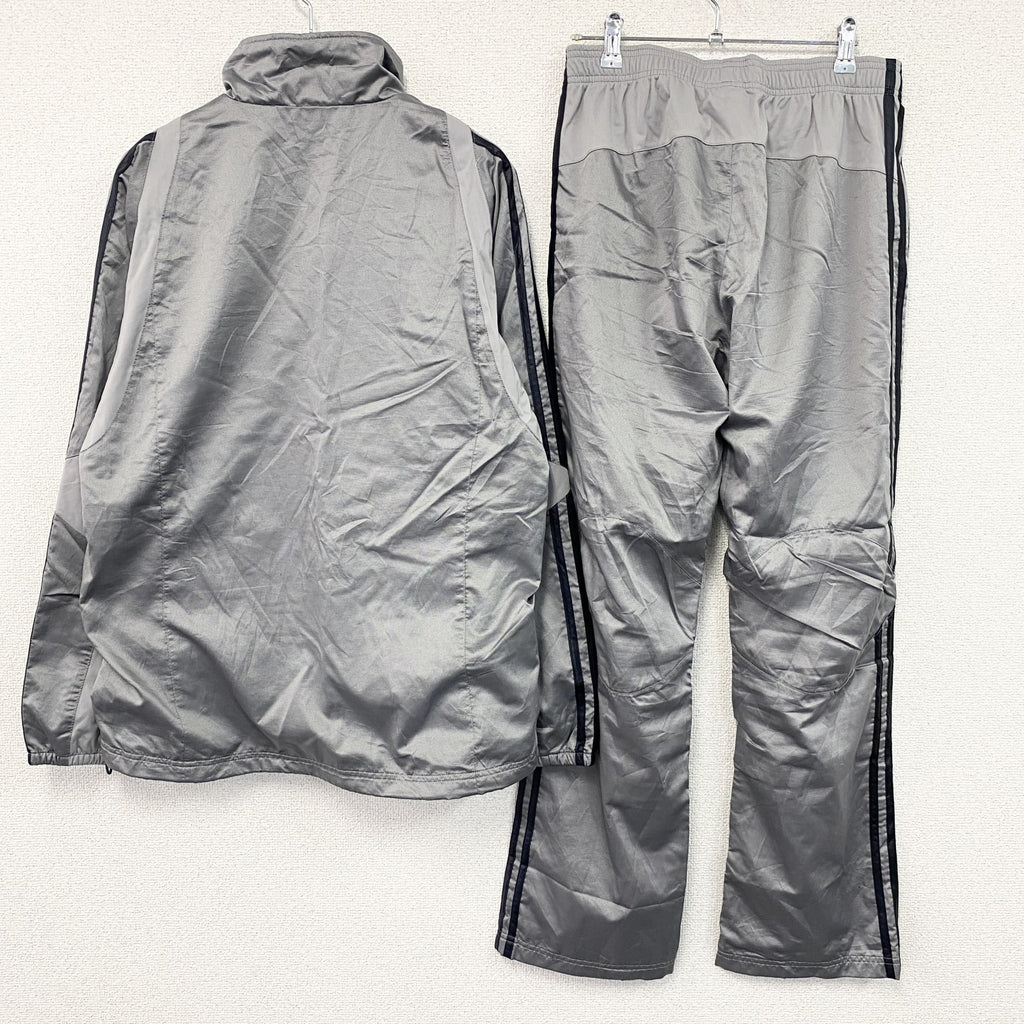 adidas　アディダス　ジャージセットアップ　トラックジャケット　トラックパンツ　パフォーマンスロゴ　灰色　グレー　Lサイズ