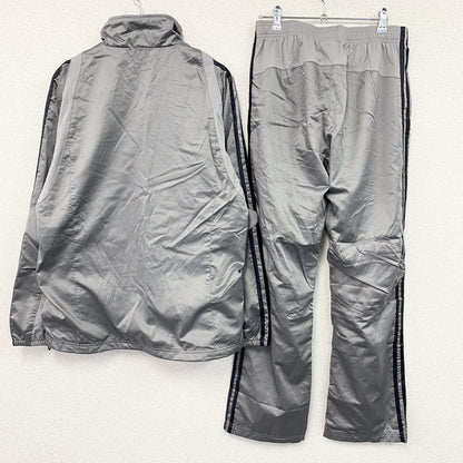 adidas　アディダス　ジャージセットアップ　トラックジャケット　トラックパンツ　パフォーマンスロゴ　灰色　グレー　Lサイズ