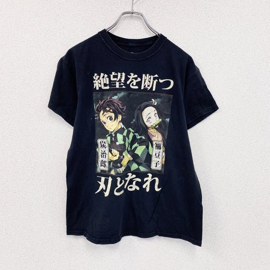 DEMON SLAYER　鬼滅の刃　半袖プリントTシャツ　アニメT　黒　ブラック　Mサイズ