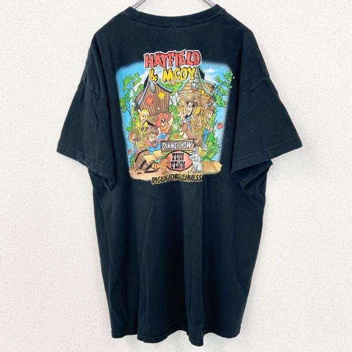 古着 used 半袖プリントTシャツ　Hatfield & McCoy Dinner Show　USA　アメリカ　ブラック　黒