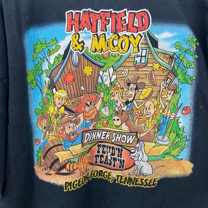 古着 used 半袖プリントTシャツ　Hatfield & McCoy Dinner Show　USA　アメリカ　ブラック　黒