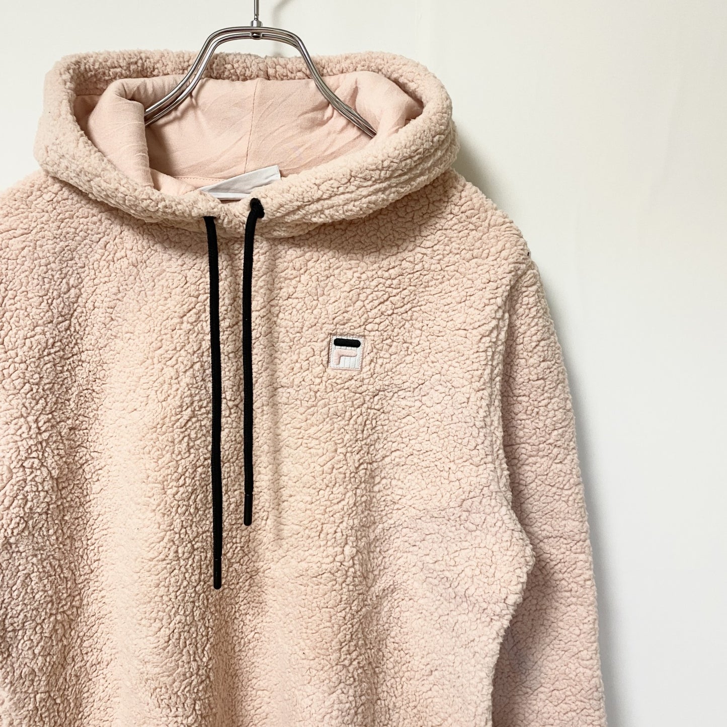 FILA　フィラ　ボアパーカー/フーディー　ワンポイントロゴ　スポーツミックス　ピンク　Sサイズ