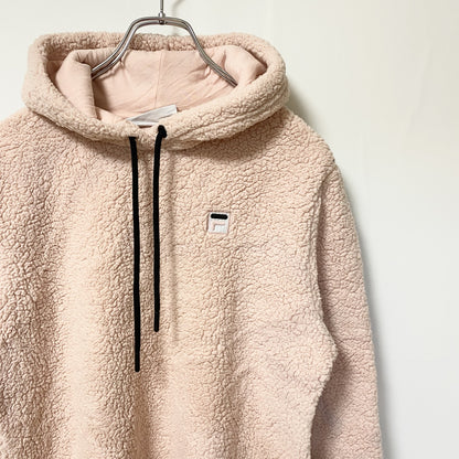FILA　フィラ　ボアパーカー/フーディー　ワンポイントロゴ　スポーツミックス　ピンク　Sサイズ
