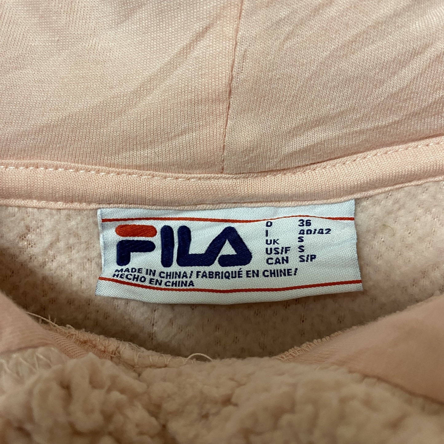 FILA　フィラ　ボアパーカー/フーディー　ワンポイントロゴ　スポーツミックス　ピンク　Sサイズ