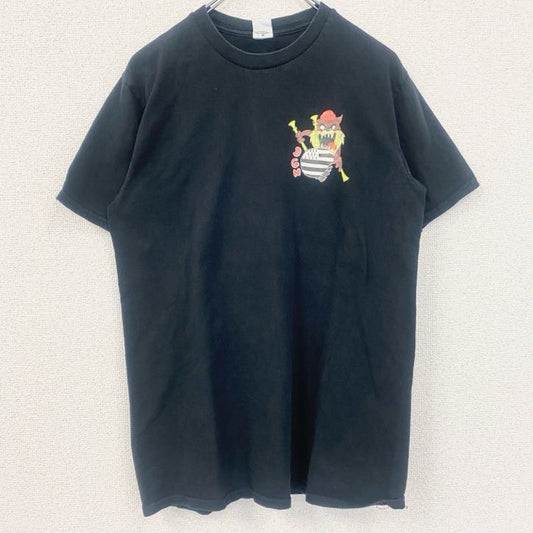 古着 used　GILDAN　ギルダン　タズマニアン・デビル　半袖ワンポイントTシャツ　バックプリント　黒　ブラック　Mサイズ