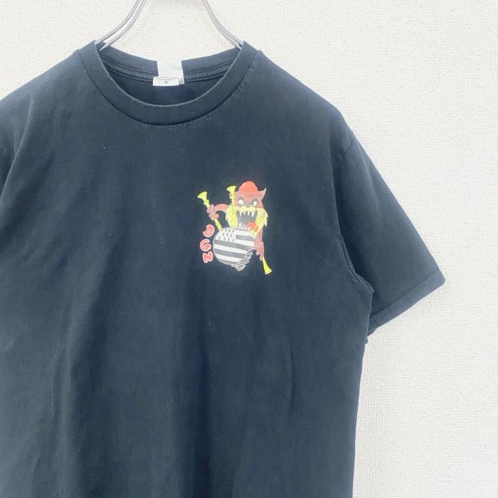 古着 used　GILDAN　ギルダン　タズマニアン・デビル　半袖ワンポイントTシャツ　バックプリント　黒　ブラック　Mサイズ