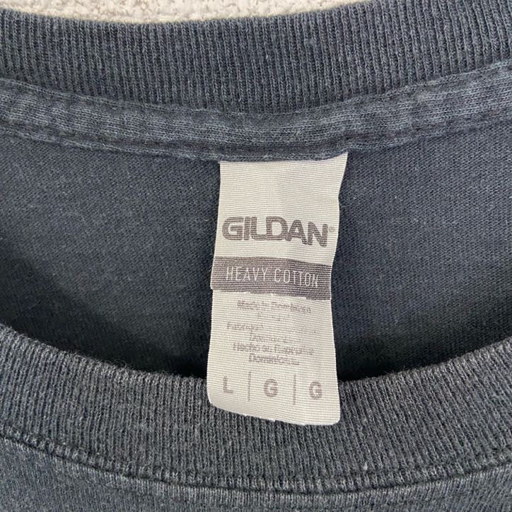 GILDAN　ギルダン　半袖プリントTシャツ　アーチプリント　両面プリント　黒　ブラック　Lサイズ