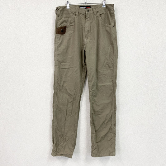 Wrangler RIGGS　ラングラー　ストレートパンツ　リップストップ　ジップフライ　ブラウン　ベージュ　W34サイズ