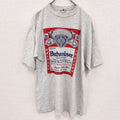90s　reverse r return　半袖プリントTシャツ　Budweiser.　ヴィンテージ　灰色　グレー　Fサイズ