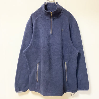 古着 used　Champion チャンピオン　長袖ハーフジップフリースジャケット　プルオーバー　ワンポイントロゴ刺繍　Lサイズ