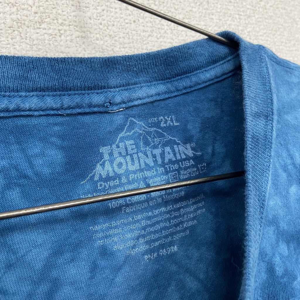 THE MOUNTAIN　ザマウンテン　半袖プリントTシャツ　アニマルT　タイダイ　青　ブルー　2XLサイズ