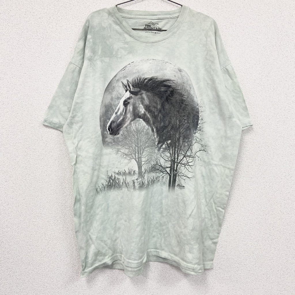 THE MOUNTAIN　ザマウンテン　半袖プリントTシャツ　アニマルT　タイダイ　グレー　2XLサイズ