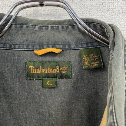 ～00s　Timberland　ティンバーランド　長袖シャツジャケット　2つポケット　無地　ヴィンテージ　灰色　グレー　XLサイズ