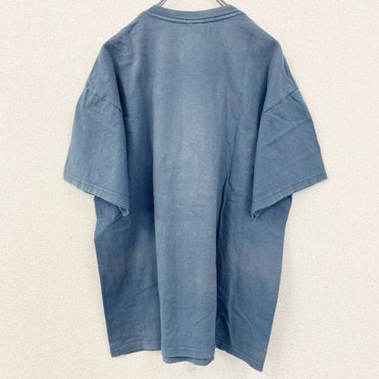 古着 used　GILDAN　ギルダン 半袖プリントTシャツ　メッセージ　オーバーサイズ　レトロ　青　ブルー　XLサイズ