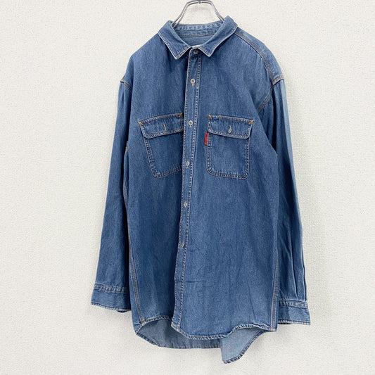 LUCKY STRIKE　ラッキーストライク　長袖デニムシャツ　フラップポケット　インディゴ　LLサイズ