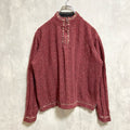 古着 used　WOOLRICH　ウールリッチ　長袖ハーフジップニット　セーター　赤　レッド　薄紅色　秋冬服　レトロ　Mサイズ
