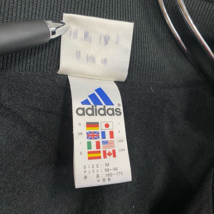 90s　adidas　アディダス　トラックジャケット/ジャージ　ヴィンテージ　黒　ブラック　Mサイズ