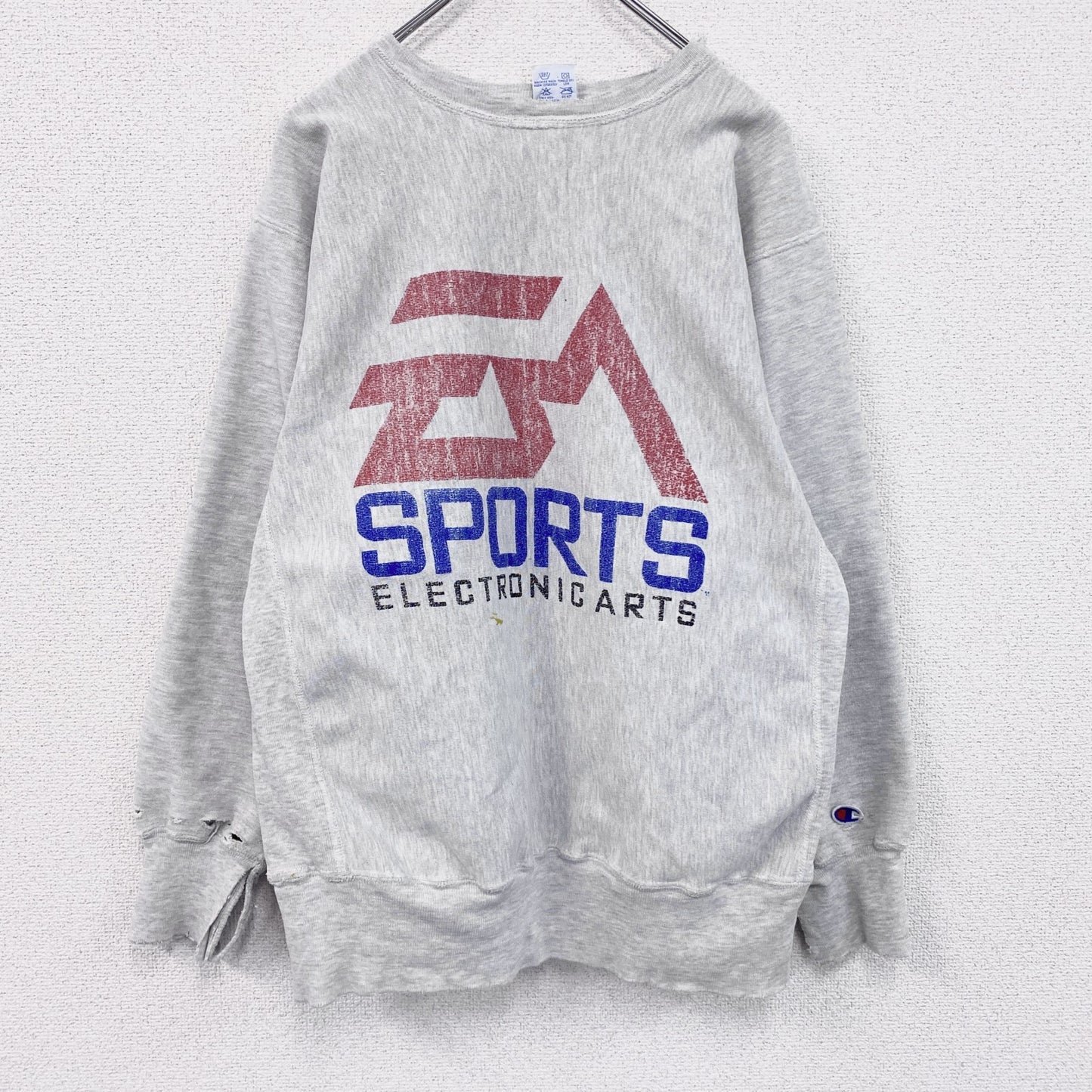 90s　Champion　チャンピオン　リバースウィーブ　スウェット/トレーナー　刺繍タグ　霜降りグレー　XLサイズ