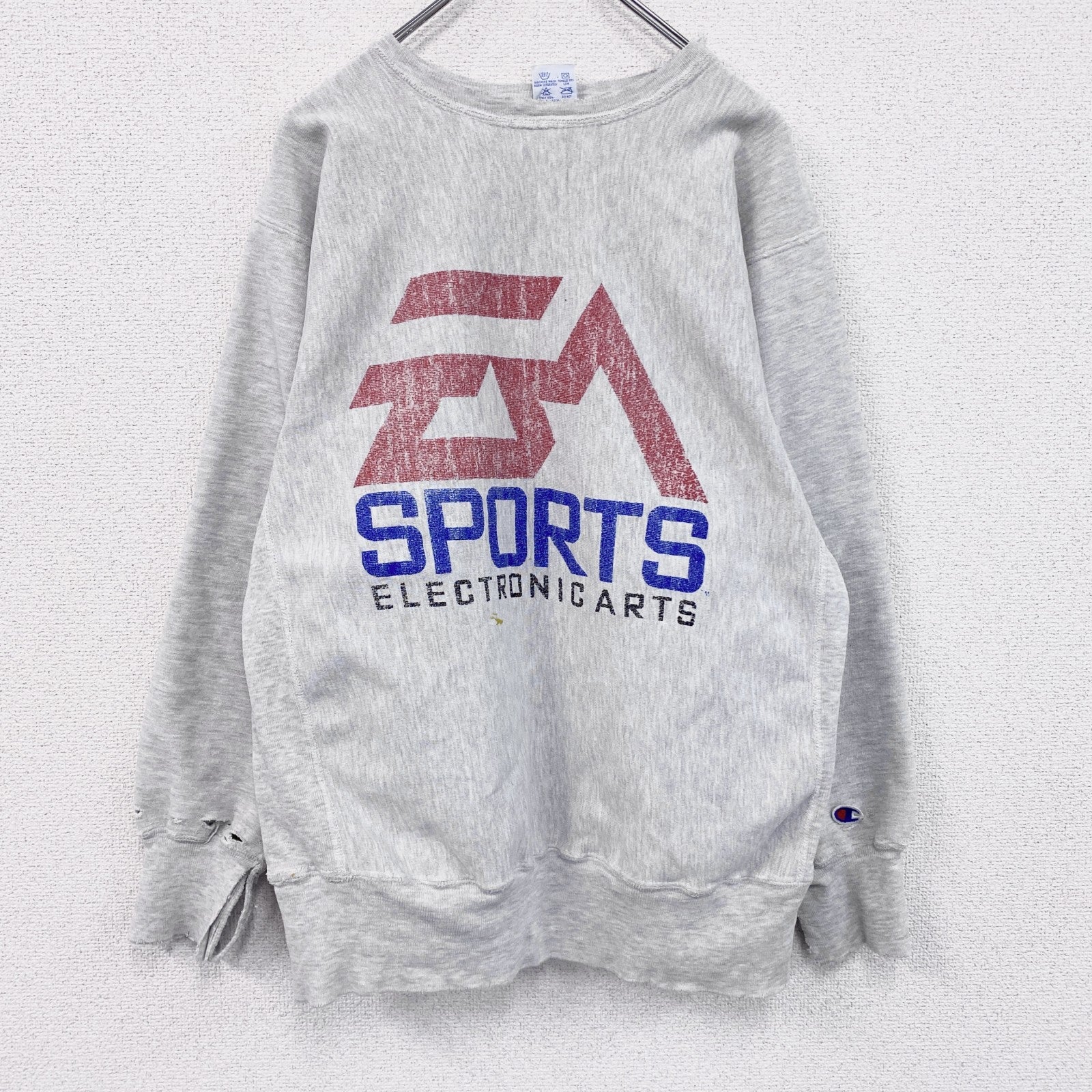 90s　Champion　チャンピオン　リバースウィーブ　スウェット/トレーナー　刺繍タグ　霜降りグレー　XLサイズ