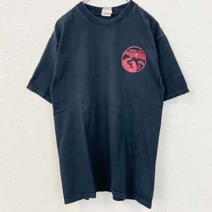 古着 used　Hanes ヘインズ　BEEFY-T 半袖プリントTシャツ　TROOP　416　ボーイスカウト　ネイビー　Mサイズ