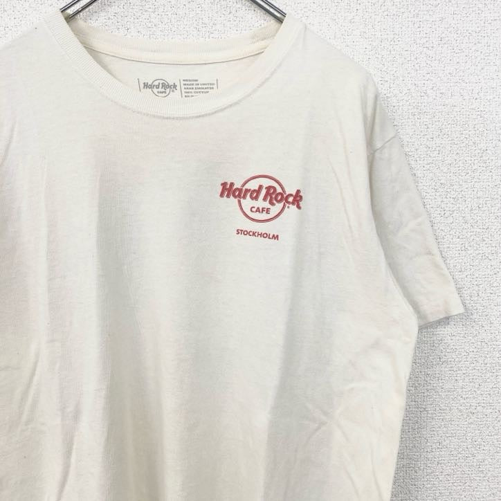 古着 used　Hard Rock Cafe　ハードロックカフェ　半袖デザインTシャツ　バックプリント　ストックホルム　Mサイズ