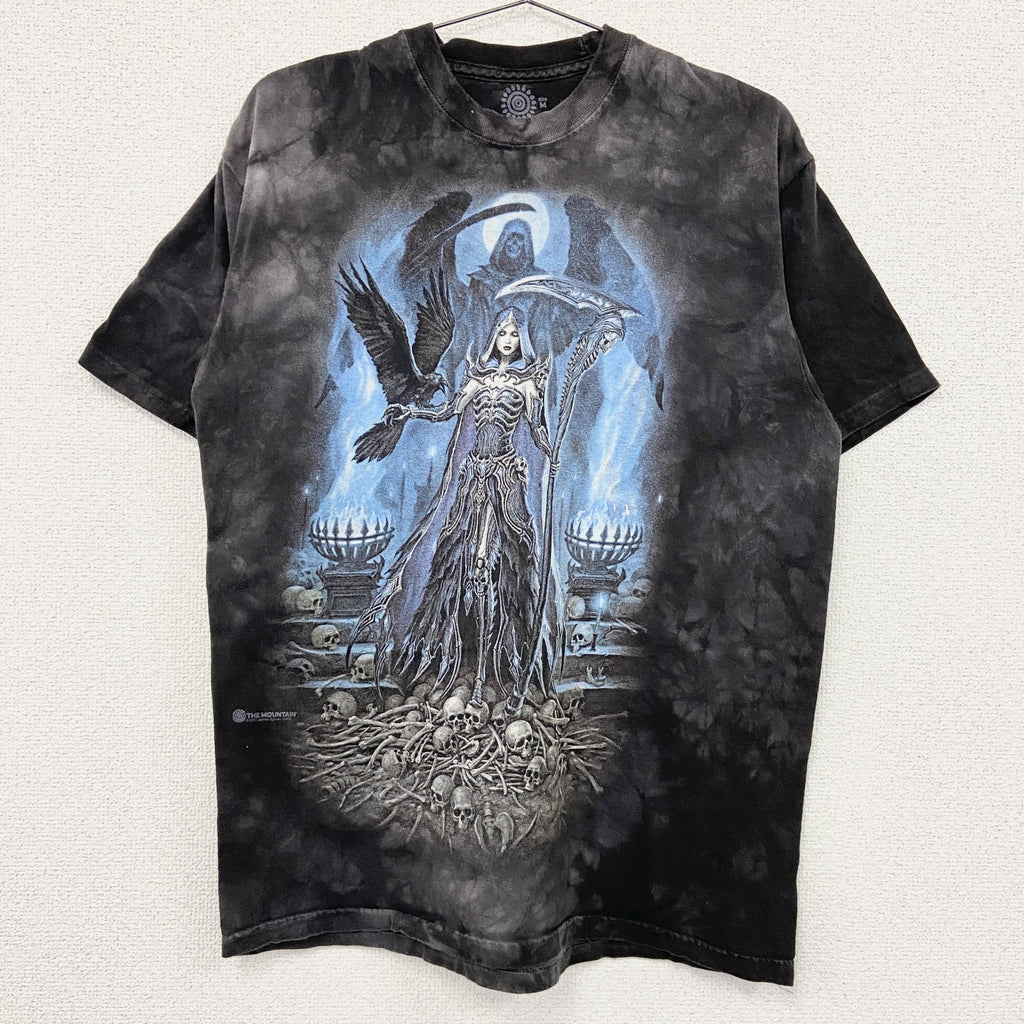 THE MOUNTAIN　ザマウンテン　半袖プリントTシャツ　タイダイ　黒　ブラック　Ｍサイズ